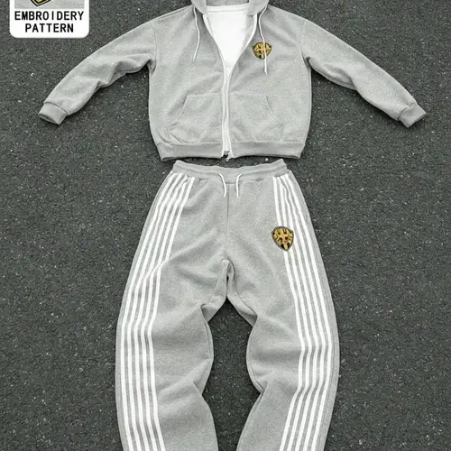 Men's Sportswear Set, Sporty Outfit, Athletic Clothing, Full Zip Hoodie & Drawstring Sweatpants, Fleece Lined, Casual Jogging, Fall Winter Long Sleeve Top, Winter outfits, Athletic Activewear Tracksuits