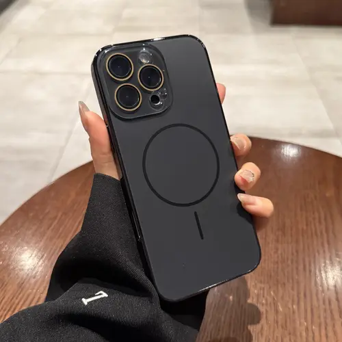 Magnetic Smartphone Case for iPhone 17/16/15/14/13/12/11 Pro Max Plus, Magsafe Fine Circle Charging, Frosted Glass Full Lens Protector, Anti-Drop Shockproof Total Protection Phone Accessories for Handheld Devices, Casing