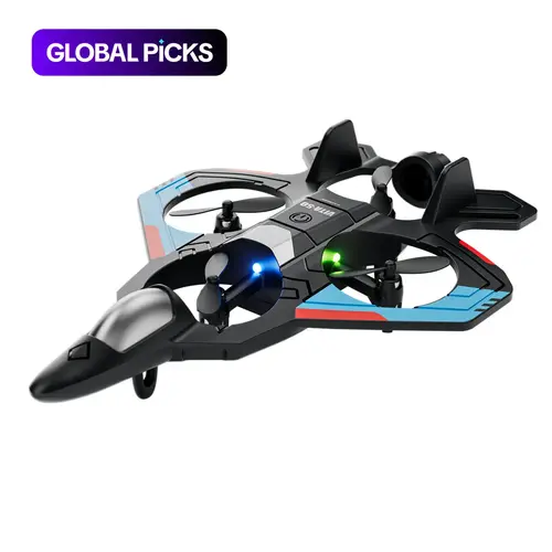 Remote Control Fighter Jet Toy, RC Fighter Jet, Indoor & Outdoor Stunt Flying, LED Lights, Perfect Gift for Ages 14+, Includes AAA Batteries #GLOBAL PICKS