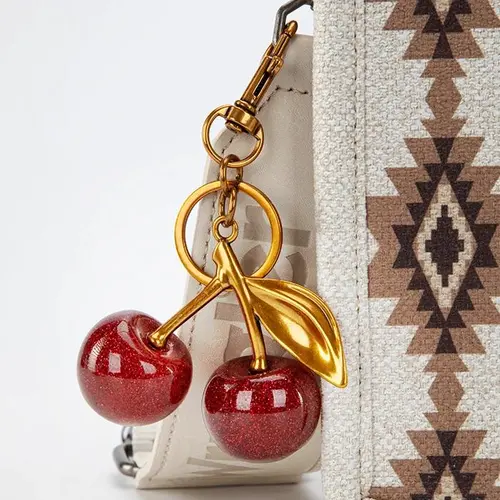 Leopard Print Flower Cute Cherry Bag Charm Accessories