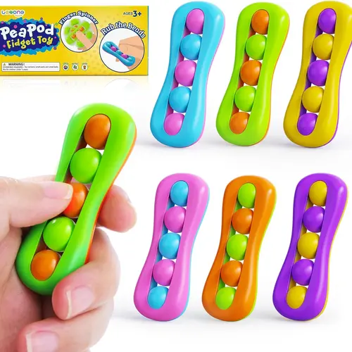 LESONG 6-Pack Colorful Portable Lightweight Stress Relief Fidgeting Finger Spinners - Durable Smooth Spinner Anxiety ADHD Tools for Kids - Quiet Desk Stocking Stuffers for Office Classroom