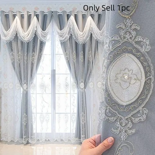 European Style Princess Curtain, Bedroom Blackout Drapes, French Luxury Double Layered Sheer, Minimalist Home Decor, Home Decoration Curtain, Window Curtains, Blackout Window Cover, Home Decorative Curtain, Polyester Curtain, 1 Piece