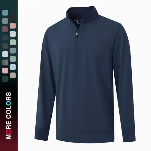 MAELREG Men's Golf Quarter Zip Pullover, Performance Moisture-Wicking Midlayer Sweatshirt, Athletic 1/4 Zip Heather Top, Fashion Menswear