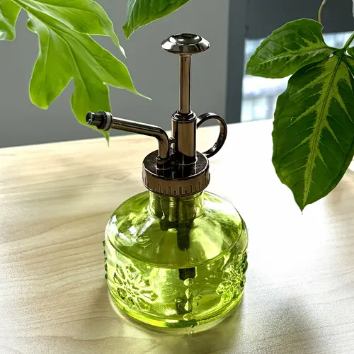 Bamworld Vintage Glass Sprayer Watering Can - Ergonomic Handle, Creative Spraying Design, Precise Tool for Bonsai Trees, Indoor Plants (Blue, Green, Gray)