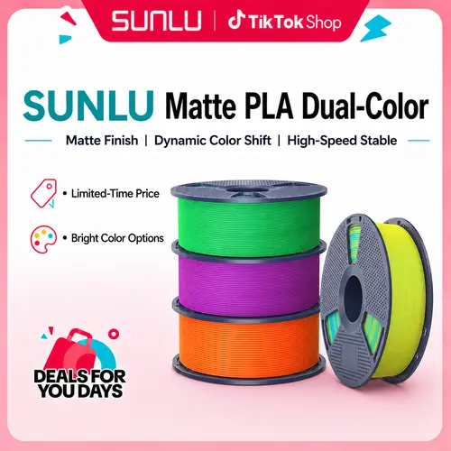 SUNLU Matte PLA Dual-Color 3D Printer Esthenic Filament 1KG, Seamless Two-Tone Shifts & Soft Matte Finish-0113 tiktokshopbacktoschool,back to school,back to school haul