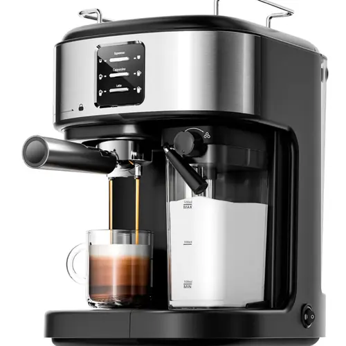 KISMILE 3-in-1 Professional Automatic Espresso Machine, Dual Heating System Coffee Maker with Capsule Compatibility