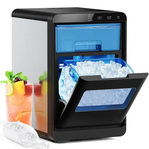 Antarctic Star Countertop Nugget Ice Machine, Portable Automatic 1.8L Sonic Ice Maker with Self-Cleaning, 14.96x12.2x9.45" for Home Kitchen, Office