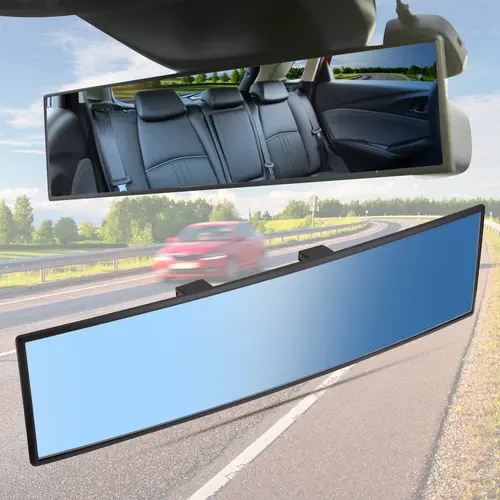 Joytutus 11.81x3.1in Wide-Angle Panoramic Convex Car Blind Spot Mirror - 2m Range, Real HD Glass View, Anti-Fall, Easy Installation, Reversible Clip-On for Cars/SUVs, Enhanced Vision Auto Accessories