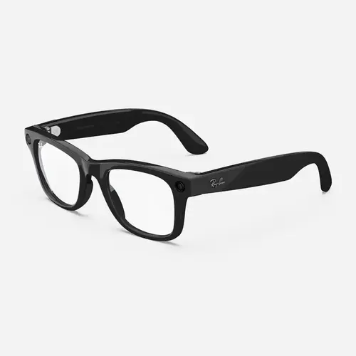 Ray-Ban Meta Wayfarer (Gen 1), Shiny Black / Clear, Large