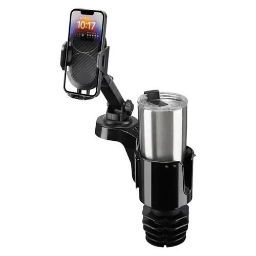 Joytutus Cup Holder with 360° Rotation Car Phone Mount - Adjustable Plastic Universal Smartphone Holder, Fits 18-40oz Hydro Flask YETI Mugs, Car Accessories, Simple Install, Fathers Day Gift