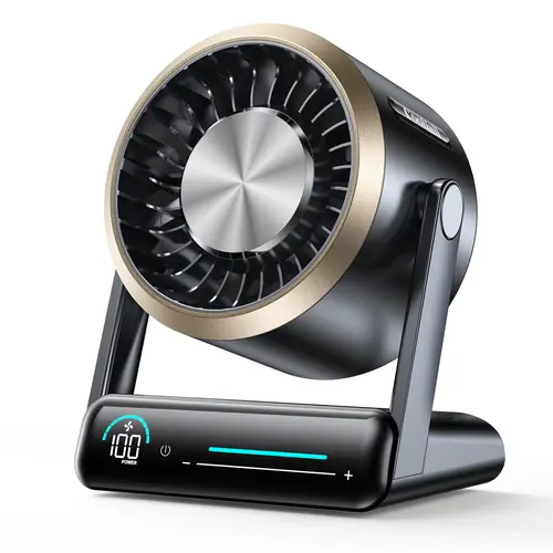 CoolHill Powerful Turbo Multifunctional Cooling Fan - 100-Speed Digital Display, Low-Noise, Rechargeable Personal, Wall-Mounted Desktop Table Fan for Home Office, White, Powerful Turbo Fan,dorm essentials,home essentials