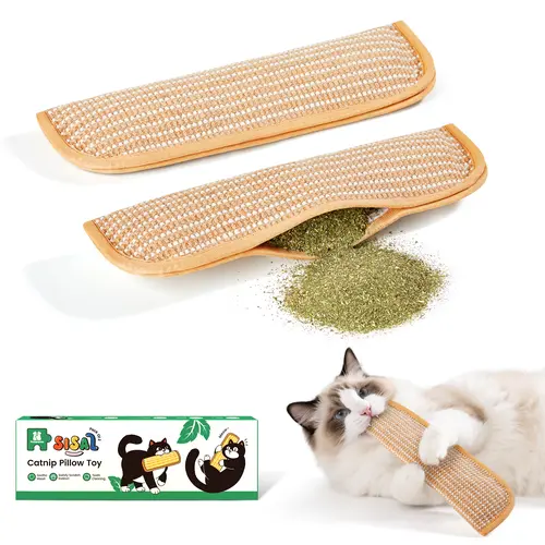 Potaroma Interactive Catnip Chew Toy with [6000mg A+ Organic Catnip], Soft Sisal Material Scratching and Kicker Cat Toys for Indoor Kittens, Drives Bored Cats Crazy with Fun #SummerVibes #petlovers