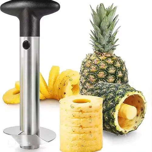 1pc Stainless Steel Pineapple Peeler & Core Remover - 4-in-1 Multi-Functional Fruit Corer, Slicer, Cutter with Ergonomic Handle for Easy Safe Efficient Pineapple Prep - Kitchen Tools, Pineapple Corer And Slicer, Modern Kitchenware, Sharp Precision Blades