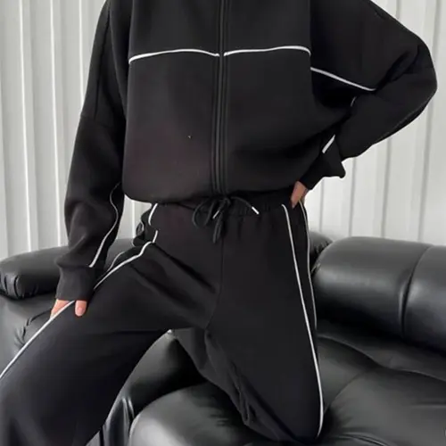 Women's Sports Sweatshirt Long Pants Set, Casual Sportswear for Women, Sporty Set, Sports Fitness Outfit, Comfortable & Stylish for Daily Wear, Athleisure Wear Set, Athleisure Workout Set, Athleisure Street Fit, Athleisure Activewear Set, Sports Outfits