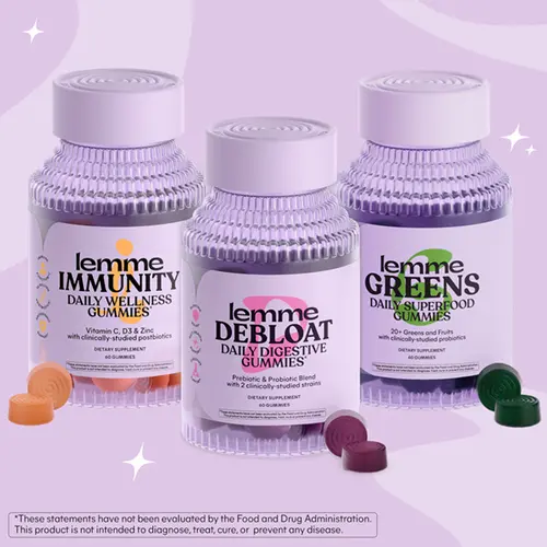 Travel Essentials Bundle - Lemme Debloat, Lemme Immunity & Lemme Greens Gummies, Digestive Health, Immune Support & Superfood Greens Gummies with Clinically-Studied Probiotics & LAC-Shield Postbiotic