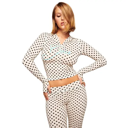 BLARE HOODIE - CREAM POLKA DOT