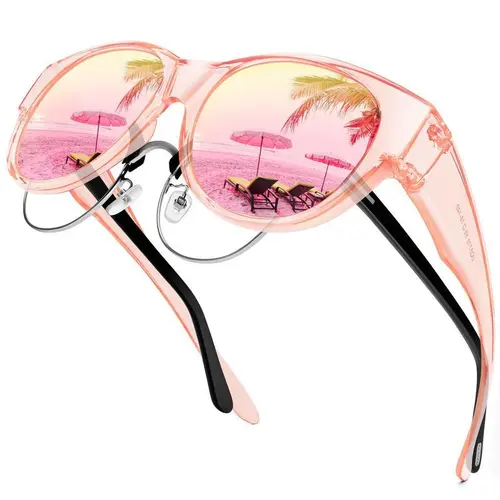 Polarized Fit-Over Glasses Sunglasses for Women - Male Oversized Cat Eye Tac Sunglasses with 100% UV400 Protection, Anti-Scratch, Ideal Gift for Friends and Families