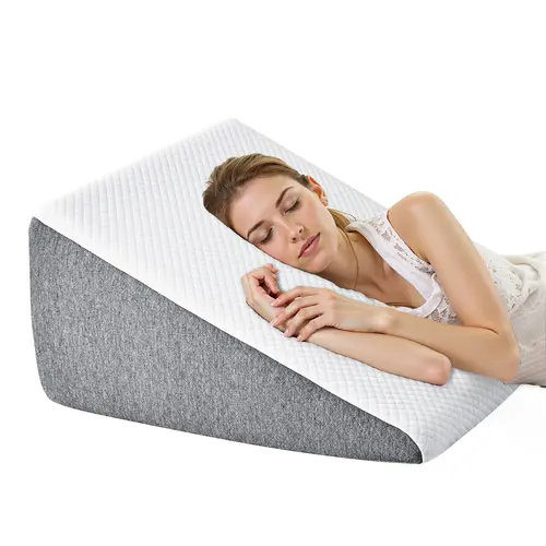 Sweetcrispy Premium Memory Foam Wedge Pillow, Body Pillow for Sleep Apnea, Sleeping Comfort, Triangle Design Washable Cover, Pillows For Sleeping, Breatheable Neck Pillows