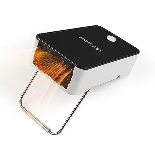 Joytutus Mini Cordless Rechargeable Travel Heater - Portable Handheld Fan, Adjustable Temp, Temperature Control, Compact Warm Air Blower, Space-Saving, Easy Operation & Storage, Car & Desktop Use, Travel Must Haves, Dorm & Home Essentials