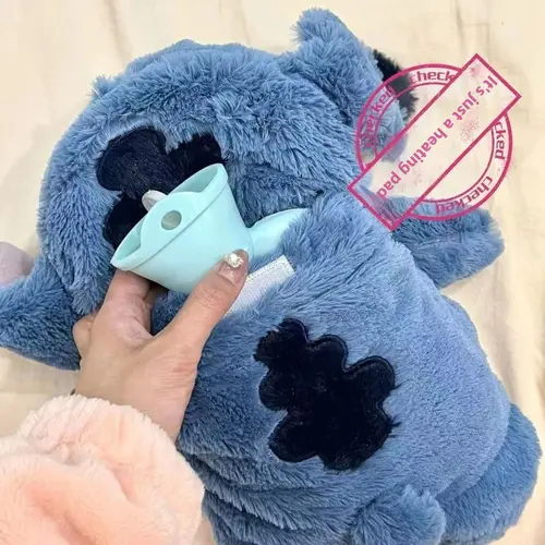 Cotton Unisex Cartoon Plush Doll Hot Water Bag, Thickened Winter Hand Warmer, Injection-Type Thermal Container, Pastel Blue New Year Gift (Stuffed Toy), Animals