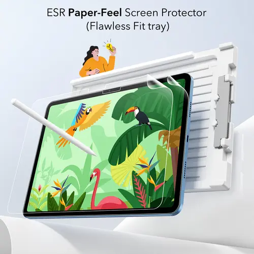 ESR 2-Pack Paperlike Screen Protector for iPad Pro 13/11 & iPad Air 13/11, Paper-Feel Writing & Drawing, Bubble-Free Installation Tray, Scratch Protection, Thin & Responsive Design