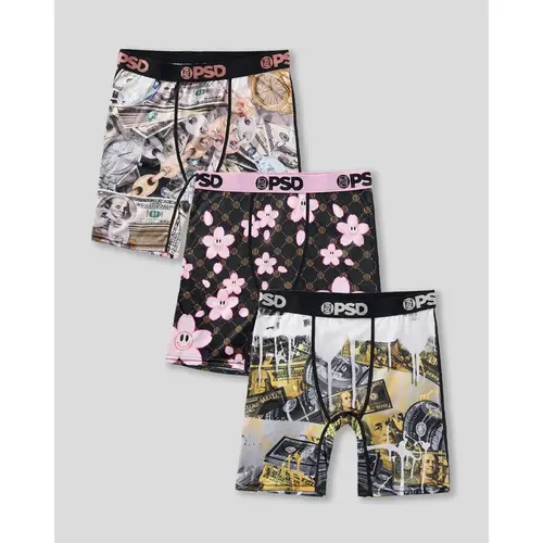 PSD Youth Boys Money Rich Boxer Brief 3 Pack - Soft, Breathable and Stretch Comfortable Underwear