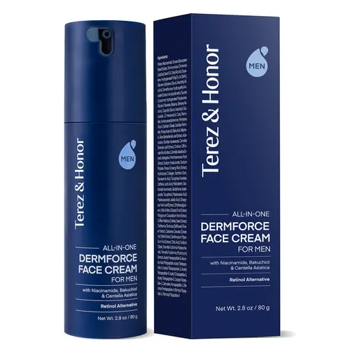 Terez & Honor Face Moisturizer Cream for Men: Korean 6-in-1 Anti-Aging Face Cream with Niacinamide & Bakuchiol - Reduces Wrinkles, Dark Spots & Eye Bags - Deep Hydration K-Beauty Skincare 2.8oz
