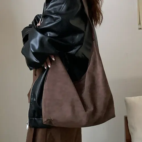 Women's Korean Style Suede Shoulder Bag, New Arrival Autumn Winter Versatile Crossbody Bag, Vintage Large Capacity Commuter Tote, PU Tote Satchel, Trendy Crossbody Bag, Fashionable Daily Crossbody, Fashionable Crossbody Bag, Bags Crossbody