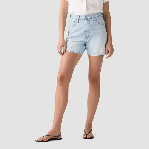 Levi's Women's Cinch Mid-Thigh Cotton Shorts - Zipper Accent, Pocket Design, Flattering Fit, Stylish Women's Bottoms