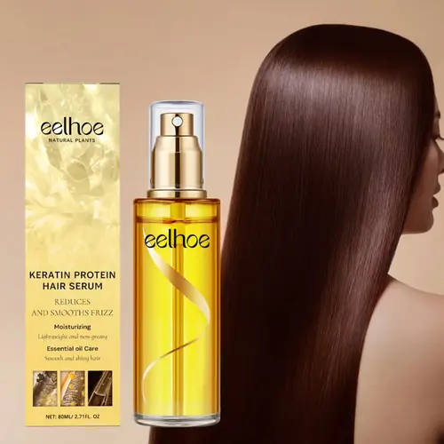 EELHOE Keratin Protein Hair Serum Spray - Anti Frizz, Hydrate Control Frizz Serum, Softens Dry Hair, Hydrating & Smoothing Formula with Glycerin, Fast-Absorbing Care for All Hair Types, Hair Care Products, Sleek Design