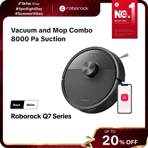 [SaleLink] Roborock Q7 Series Robot Vacuum and Mop Combo (Q7 L5), LiDAR Navigation, Pet Hair, Automatic Vacuum Cleaner for Home Robot, Self-Charging Robotic Vacuum Cleaning, APP-Controlled Mopping #TikTokShopBackToSchool #roborocknewarrives