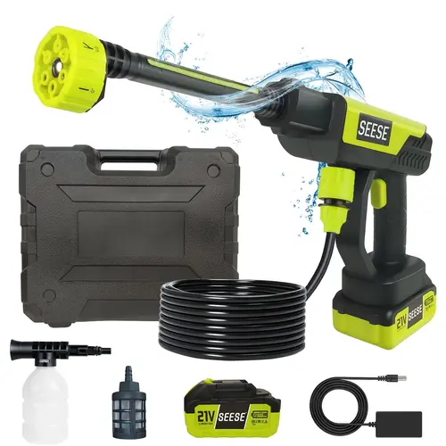SEESE Cordless Pressure Washer and Single Port Charger Base, Bottle Portable Washer for Car,Home Cleaning & Garden Watering