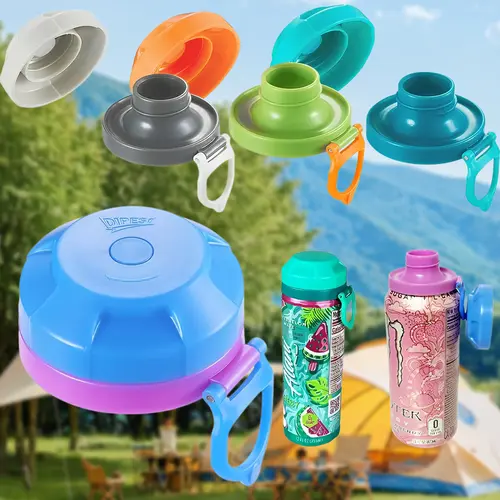 DIPESI 4pcs Vibrant Round Thick PP Plastic Drink Can Lids - Portable BPA-Free Sealing Lids, Machine Washable Reusable Drink Protector, Fresh-Keeping, Insect/Dust Blocking Kitchenware Drinkware Accessory (Ideal for Barbecues), Snug Fit