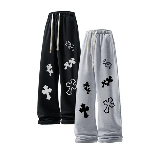 #FallStyle Men's Sweatpants, 60.1% Cotton 39.9% Polyester Mid-Waist American Straight-Leg Classic Printed Unisex Fashion Clothing, Durable Multi-Color All-Seasons Cozy Lounge Pants