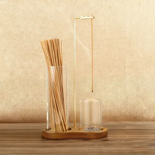 2-in-1 Anti-Ash Flying Incense Holder for Sticks - with Glass Ash Catcher, Incense Organizer, Light Base - for Meditation, Home Decor - Aromatherapy, Aroma Sage, Spa Use