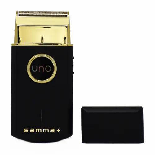 GAMMA+ Uno Mini-Sized Travel Cordless Mens Single Foil Shaver Micro-USB Rechargeable for Shorter Facial Stubble with Gold Titanium Foil Head