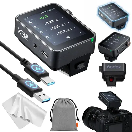 GODOX X3PRO TTL Wireless Flash Trigger X3PRO-S/C/N/F/O, Bluetooth APP Control OLED Touch Screen 2.4G X System Fast Charging for Sony Canon Nikon Fuji Olympus Panasonic Touchscreen
