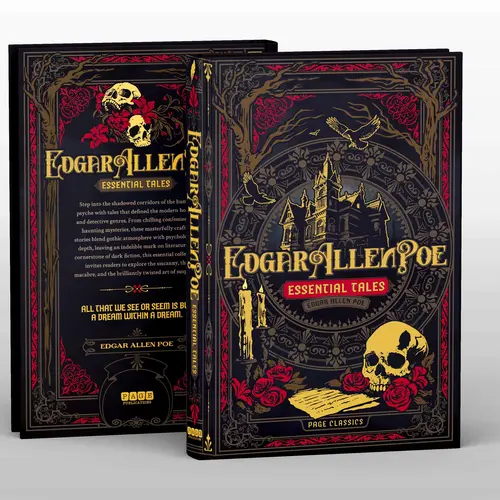 Edgar Allan Poe Essential Tales & Stories - English Classics Literature Book, Durable Hardcover Deluxe Edition, Paperback Option, Page Classics for Studying, Ideal for Bookshelf Display