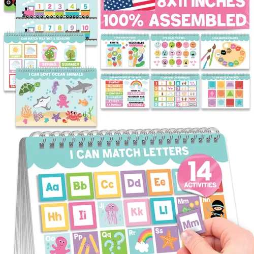 My First Busy Book For Toddlers 3-5 - My Preschool Busy Book For 5-7 Year Old, Toddler Activity Books, Homeschool Preschool Learning Activities, Coloful Kindergarten Learning Activities
