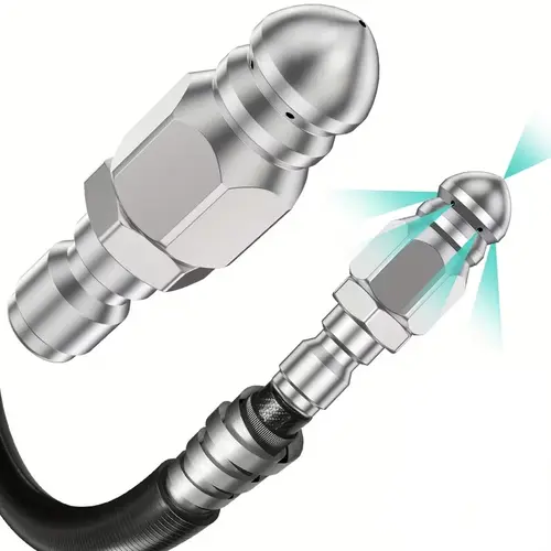 1/4 Inch High Pressure Washer Sewer Jetter Nozzle, Aluminium Alloy Drain Cleaning Tool, Heavy Duty Clog Remover for Home Plumbing Kitchen Bathroom Shower Drain (Hose Not Included), Home Improvement Accessories-YY