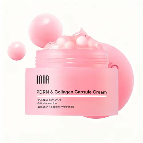 INIA PDRN + Peptide Repair Moisturizer - Intensive Skin Repair, Firming, Hydrating Anti-Aging Moisturizer for Sensitive Skin with Salmon DNA, 5% Niacinamide, Collagen, Fresh PDRN Capsules, Layerable with Sunscreen & Makeup