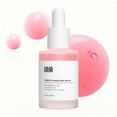 INIA PDRN + Peptide Face Serum for Adults - Niacinamide Boost, Salmon DNA Infused, Sensitive Safe, Moisturizes, Evens Tone, Easy Glide Serum Texture, Layerable with Sunscreen & Makeup, Suitable for All Skin Types