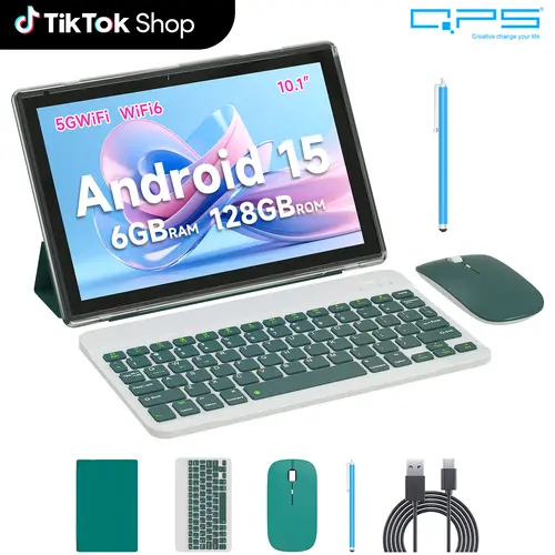 PEICHENG Android 16.0 Tablet 10.1"  20GB 6+14 RAM 128GB ROM+1TB Expandable,Octa-Core 2.2GHz,WiFi6 5G & Bluetooth 5.0 with Keyboard Mouse Stylus Full Bundle ,Perfect tablets Touchscreen, FathersDayGift SummerFinds DealsForYouDays