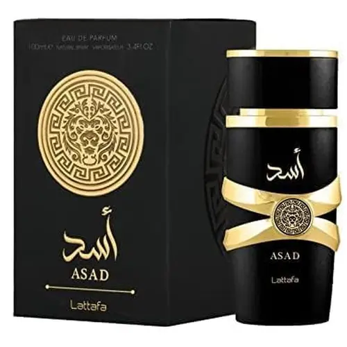 Lattafa Asad for Men 3.4 Ounce (100ml) Eau De Parfum Spray Perfume Fragrance Spicy Floral