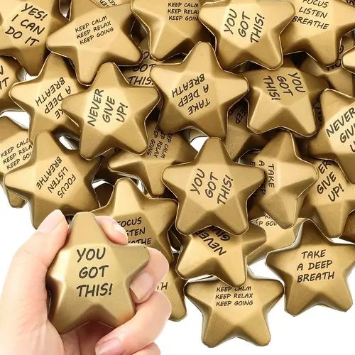 36 Pcs Mini Star Stress Balls with Motivational Quotes Employee Apprec