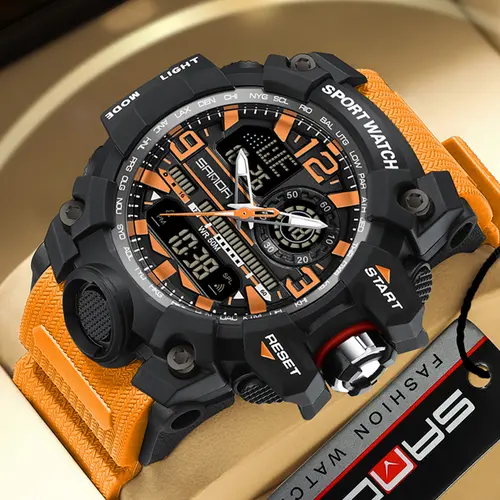 Men's Waterproof LED Luminous Sports Watch, G Style Military Outdoor Wristwatch, Multi-Function Digital Analog Display, Fashionable Design, Stylish Watch, Tactical Sport Watch
