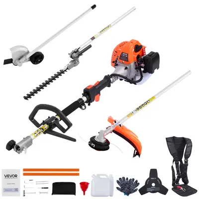 【DealsForYouDays】VEVOR Gas Hedge Trimmer,2 Cycle Gas Power Handheld Hedge Trimmer4-in-1 26cc Weed Eater with Protective Gear SetIncludes Hedge and String TrimmerEdgerBrush Cutterfor Trimming Shrubs & Bushes