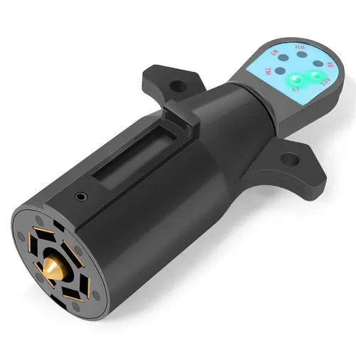DIBMS 7 Pin Trailer Plug Tester, 7 Way Wiring Tester for RV, Round Trailer Light Tester for Truck, Pickup, Towing, Tow Wire Brake Blade 12V Connector  Diagnostic Tool Automotive Scan Tool