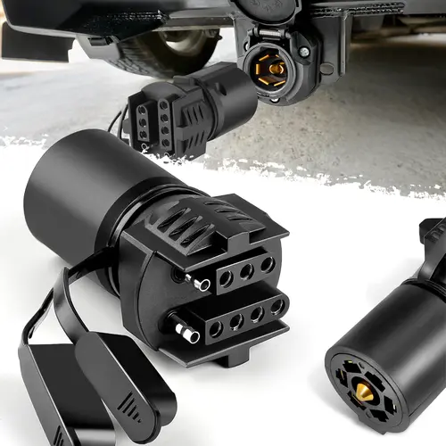 DIBMS 7 Pin to 4 Pin Trailer Adapter, 7 Way to 5 Way Trailer Light Plug, Trailer Connector for Truck RV Utility Tow Hitch Boat, Weatherproof Vehicle Parts Autos