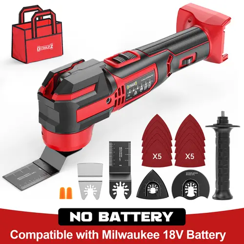 Cordless Oscillating Tool Compatible with Milwaukee 18V Battery (NO BATTERY!!), 6 Variable Speed Brushless-Motor, multi tool kit for Cutting Wood Nails Remove Grout & Sanding backtoschool